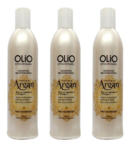 Shampoo Argan Regenerativo Olio Extraordinario 350ml Kit X3 0