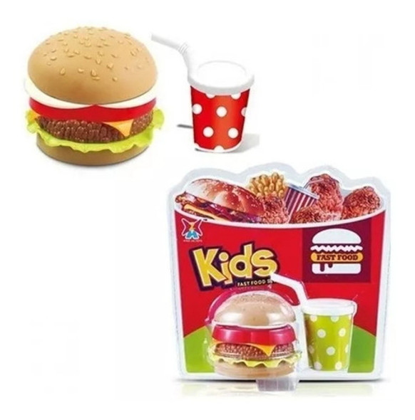 Set De Comida De Juguete Hamburguesa Y Refresco 0