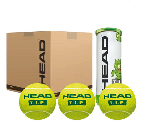 Tubo Pelotas Head Tip Green Caja X 24 Tubos #deportifi 0