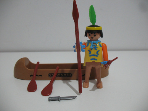 Playmobil Indio Con Canoa Sin Caja 0
