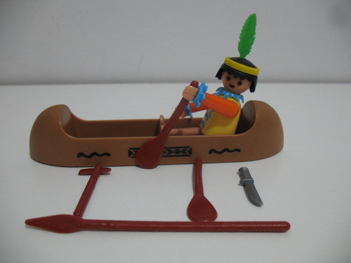 Playmobil Indio Con Canoa Sin Caja 1