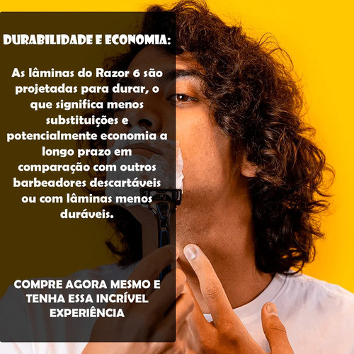 Kit Barbeador  Recarga Dr Jones Razor 6 Laminas Recarregável 1