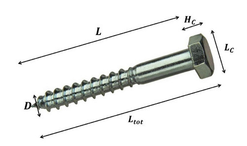 Tirafondo Hexagonal Zincado De 3/8 X 3   -  50 Unidades 1