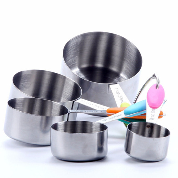 Sólido Robusto 5 Piezas Acero Inoxidable Apilable Tazas Medi 0