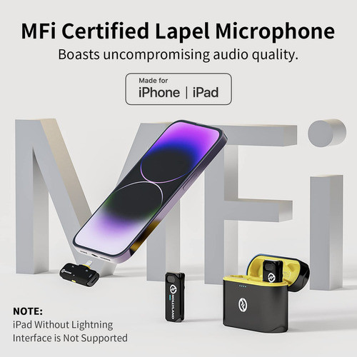 Microfono Lavalier Inalambrico Para iPhone, Mfi Certificado 1