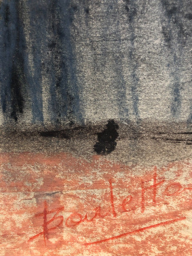 Felix Barletta - Pastel Original - Hombre De Espaldas 1