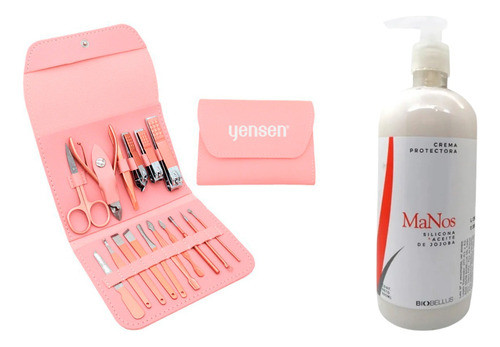 Kit Manicura 16 Piezas + Crema Manos Delicadas Uñas Sanas 0