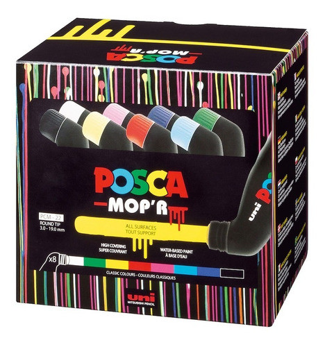 Marcador Uni Posca Mopr Pcm-22 Caja X 8 Colores 0