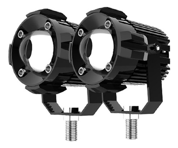 Juego X2 Faros Led Moto Con Proyector Lupa Luz Ambar/blanca 0