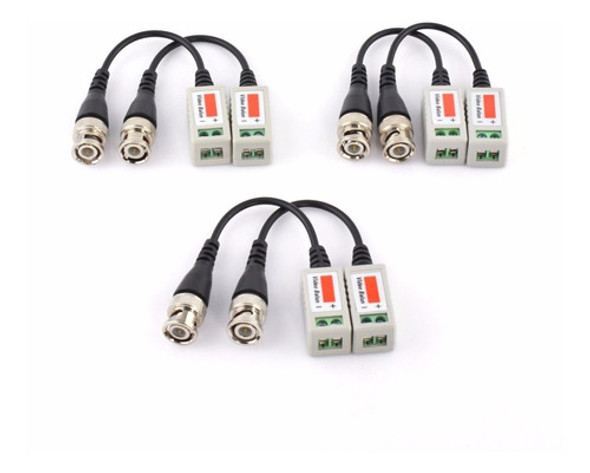 6 Piezas De Cámaras De Cctv Video Balun Pasivo Bnc Conector 0