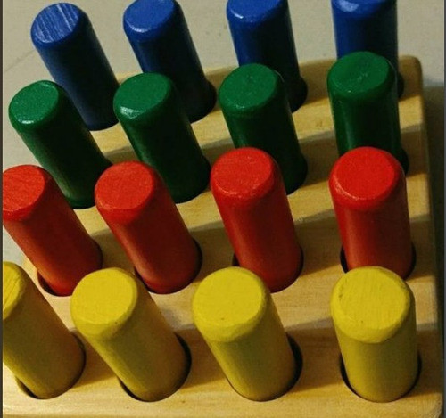 Juego Didactico Plantado Cilindrico Madera Motricidad Fina 1