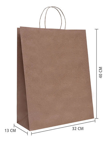 300 Sacola De Papel Kraft Parda 32x40cm Personalizada R5614 1