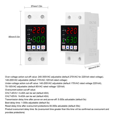 Protetor De Tensão Ajustável De Display Duplo 1