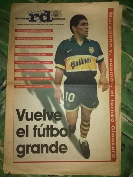 Diario * La Razon Deportivo * Vuelve Maradona Año 1997 0
