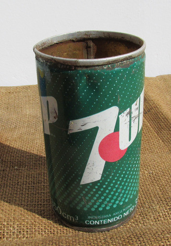 Antigua Lata 7up De Chapa, Años 70, Sin Tapa 0