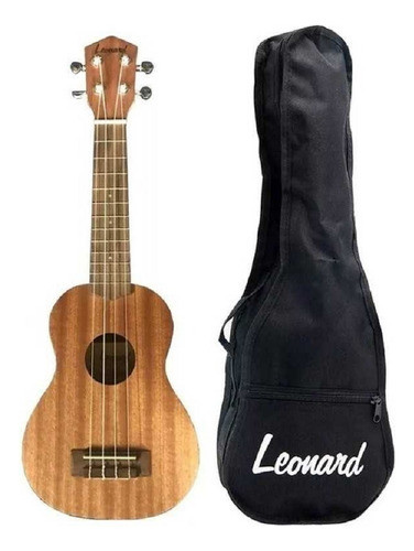 Ukelele Soprano Leonard Uk20n Con Funda Y Cuerdas Aquila 0