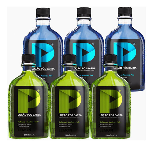 Loção Pós Barba Play Barber 240ml Lemon + Mentol Kit 6 Unida 0