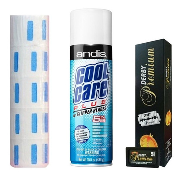 Andis Cool Care + Caja De Filos Derby Premium + Rollo Papel 0