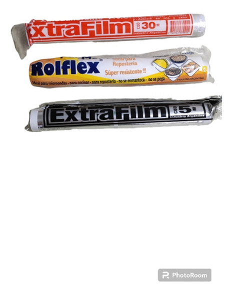 Rollo Aluminio X 5mt + Papel Manteca 10mt + Film 30mt 0