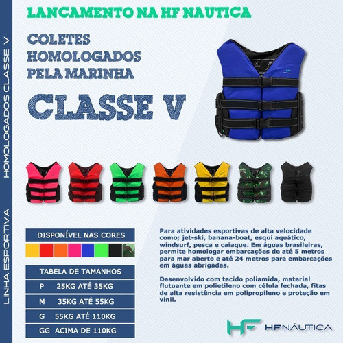 Colete Esportivo Homologado M 35 A 55 Kg Jet Ski Preto 1