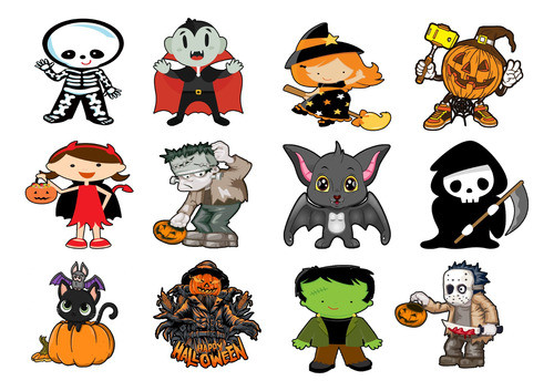 Kit Termocolante Halloween Abóbora Fantasmagórica Adesivos 0