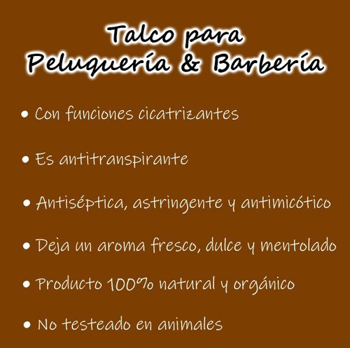 Talco - Polvo Natural Para Peluquería Con Fragancias 1