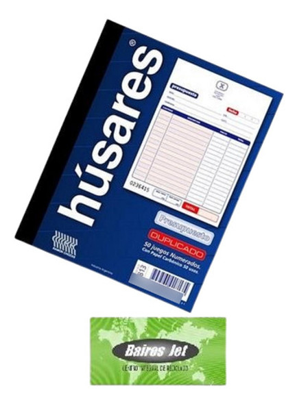 10 Talonario Presupuesto Duplicado Husares 1813 X 50 Juegos 0
