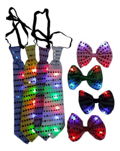 Cotillon Luminoso Moños Y Corbatas Led Pack Especial X5 0
