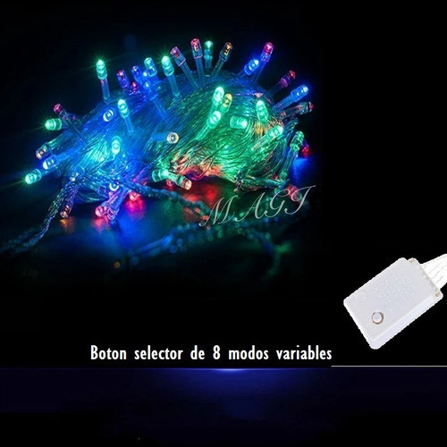 Tira Guirnaldas Led 100 Luces 10 Mts 220v Multicolor Modos 1