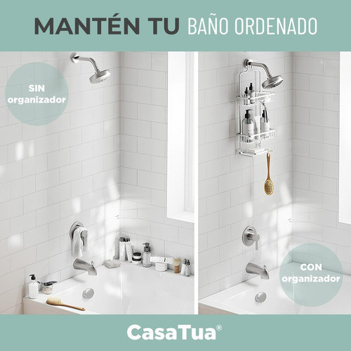 Organizador Ducha Baño Repisa Colgante Inoxidable Casatua 1