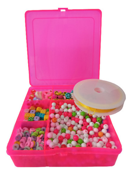 Kit De Pedrarias Infantil Estojo + Pedrarias + Fio Elástico 0