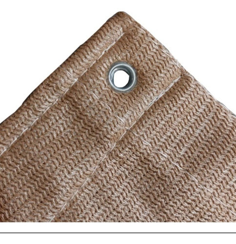 Media Sombra Antigranizo 4x3 Beige Con Costura Y Ojales 0