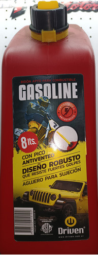 Bidón Nafta Combustible Homologado 8 Litros Extra Chato Pico 1