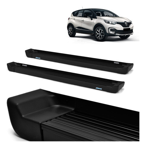 Par Estribo Aluminio Preto Com Kit De Fixação Captur 2022 0