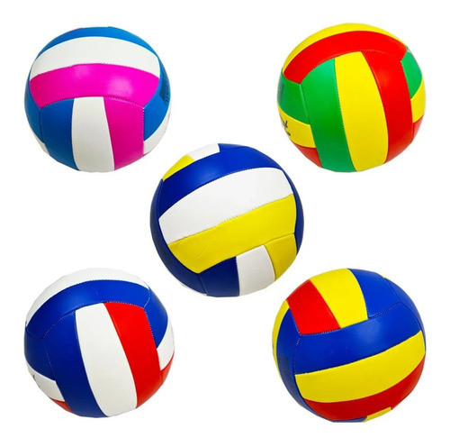Kit Recreação 05 Bolas Vôlei Colorida Lazer Infantil 0