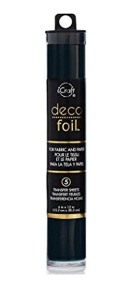 Deco Foil, 5 Hojas De Transferencia, 6  X 12 , Negro 1