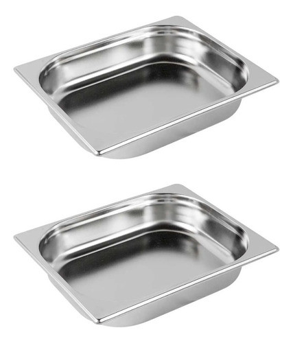 Cuba Gastronômica Gn 1/2 65mm Inox Rechaud Buffet Kit 2 Pçs 0