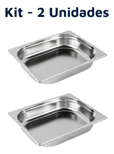 Cuba Gastronômica Gn 1/2 65mm Inox Rechaud Buffet Kit 2 Pçs 1