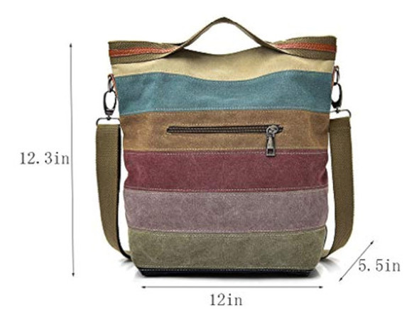 Cvfaji - Bolsa De Hombro De Lona Para Mujer, 1