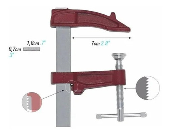 Prensa Carpintero Mini M 70x200mm - Piher España 1
