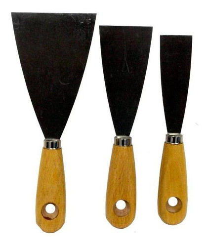 Juego Espatulas  30-50-80mm. Hicen Mango De Madera G P 0