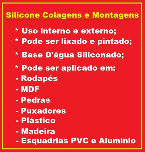 2 Silicone Base Água Selante Acrílico Branco 450g Silquim 1 2 Silicone Base Água Selante Acrílico Branco 450g Silquim 1