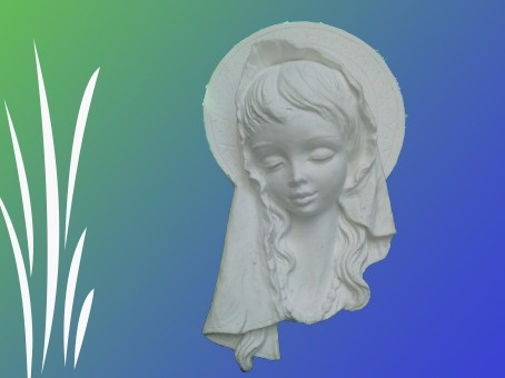 Virgen Niña Placa Para Colgar  De Yeso Para Pintar 0