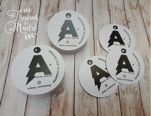 100 Tags Circulares 5 Cm 0