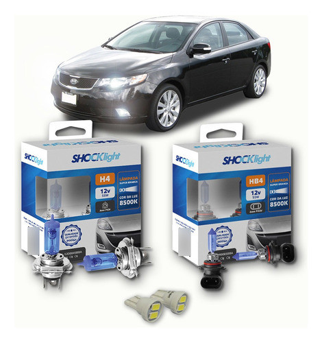 Lâmpadas Super Brancas 8500k  Kia Cerato 2006/2010 H4 Hb4 0