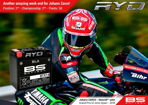 Batería Btx14 = Ytx14 Aprilia 750 Shiver Bs Battery Ryd 1