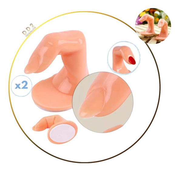 2 Dedos Practica Uñas Esculpidas Manicuria Con Uñas 0