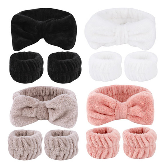 Vincha De Cosmetologia + Muñequeras Soft 4set  Bl Neg Ros Na 0