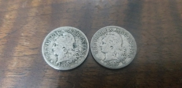 Moneda 5 Centavos 1909 Y 1905 Argentina 0