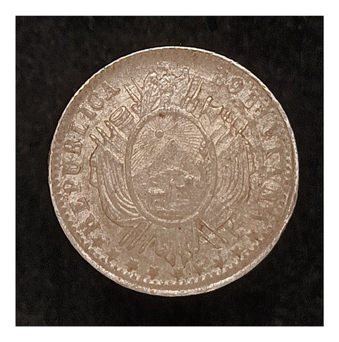 Bolivia 10 Centavos 1883 Sc Plata Km 158.2 1